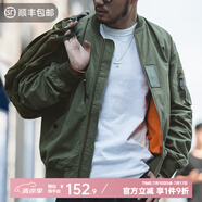 馬登工裝 美式空中MA1飛行員夾克軍事風(fēng)短款外套復(fù)古棒球服男潮春上衣 綠色 2XL