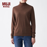 無(wú)印良品 MUJI 女式  天竺 高領(lǐng)毛衣 女款黑色長(cháng)袖針織衫秋冬毛衫BAG05A0A 棕色 XS