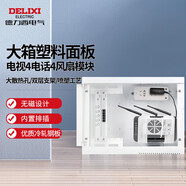德力西電氣弱電箱光纖箱信息箱集線箱塑料門大號(hào) 電視4電話4風(fēng)扇加配件包