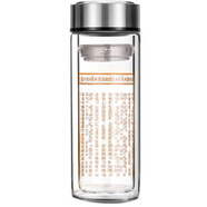 胖東來(lái)【央媽推薦】耐熱大悲心經(jīng)咒雙層玻璃杯家用茶杯泡茶印花居家 300ml鋼蓋普通款_大悲咒