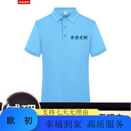 蠻威（MANWEI）夏季t恤定制logo印字短袖polo工作服刺繡工衣工裝團(tuán)隊(duì)服裝文 湖藍(lán) 均碼 S