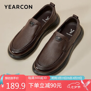 意爾康男鞋閏六月送禮套腳一腳蹬舒適生活休閑鞋單鞋 59171W 棕色41