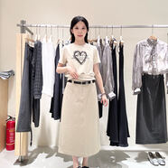 Jessy line女士簡(jiǎn)約時(shí)尚半身短裙S432112078 卡其 S