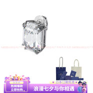 施華洛世奇（SWAROVSKI）Mesme八角形切割水晶夾式單個(gè)925銀耳夾女款七夕情人節(jié)禮物送女友 白金色 F 基礎(chǔ)包裝-品牌原盒