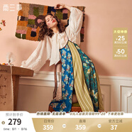 兩三事梵高系列 春日回信 早春新款優(yōu)雅印花拼布雪紡吊帶連衣裙女 花色預(yù)售 S