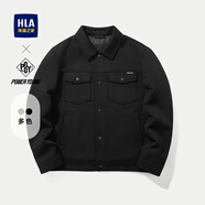 海瀾之家?jiàn)A克男裝25春秋季新款logo小標(biāo)一字內(nèi)袋翻領(lǐng)上衣服男士夾克外套 黑色6B S /165推薦57~62kg