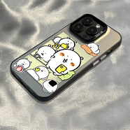 豐哲自嘲熊手機殼適用蘋果16可愛iphone15小米14白熊vivox100華為pura70小熊mate60pro榮耀iqoo12紅米o 120739-彩銀殼【透黑】-自嘲熊玩手機 iQOO 11