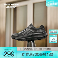 斯凱奇（Skechers）暮光鞋丨2025新品運(yùn)動(dòng)跑鞋男女款高回彈輕質(zhì)吸震綁帶休閑鞋 女款-全黑色/BBK 36