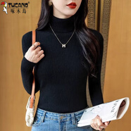 啄木鳥(niǎo)（TUCANO）高領(lǐng)羊毛衫毛衣秋冬新款韓版時(shí)尚內搭修身加厚保暖針織打底衫上衣 黑色 不值百包退 S 80-95斤