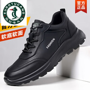 歐倫啄木鳥(niǎo)官方男鞋2025夏季新款男士軟皮休閑皮鞋潮流百搭運動(dòng)休閑鞋板鞋 Plover-TYH3-黑色皮面四季款 40 -品牌旗艦斷碼特·價(jià)名鞋十大品牌 標準尺碼