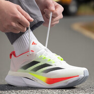 阿迪達斯 （adidas）男鞋 25秋新款波士頓12緩震回彈運動(dòng)網(wǎng)面透氣輕便跑鞋支撐跑步鞋 白/黑色/亮紅 39 (240mm)