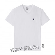 POLO SPORT美國保羅短袖t恤男純棉夏季新款小馬標刺繡美式V領(lǐng)半袖體恤男 白色 XL 160-180斤