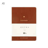 初品愛(ài)的手賬皮面精裝本復古手帳本情侶談戀愛(ài)日記本旅行記事本子A5 B咖啡