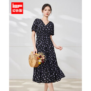 IEF/愛(ài)依服連衣裙2025夏季新款法式成熟優(yōu)雅氣質(zhì)碎花收腰連衣長(zhǎng)裙