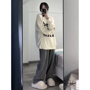 俞兆林（YUZHAOLIN）軟乎乎套頭針織毛衣女2025秋冬新款設計感韓版寬松慵懶風(fēng)外穿毛衣 米白色(版) M 建議95-110斤