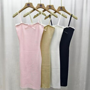 三棲虎嫵媚戰袍吊帶裙連衣裙韓國春夏新款氣質(zhì)小香風(fēng)蕾絲邊顯身材包臀短 白色 均碼  彈力均碼（建議75-120斤）