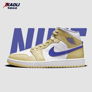 耐克（NIKE）【潮】Air Jordan aj1板鞋女子新款中高幫透氣休閑運動耐磨籃球鞋 BQ6472-701（黃白） 37.5