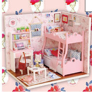 智趣屋（CUTE ROOM）diy小屋制作迷你小屋拼裝玩具創(chuàng)意模型女生房子拼裝玩具生日禮物 [仙女款]花樣年華 +電池+防塵罩+工具3+LED燈+膠水