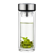 清水（SHIMIZU） 雙層玻璃杯茶水分離防燙辦公車載水杯帶濾網(wǎng)泡茶杯可定制SM-8021 SM-8021-032 260ml