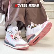 耐克（NIKE）Air Jordan 3 GS AJ3 GS白黑 櫻花粉 大童/女子籃球鞋 441140-100 40