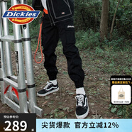 dickies休閑褲 男女同款新復(fù)古回潮印花多口袋束口工裝褲百搭8 黑色 30
