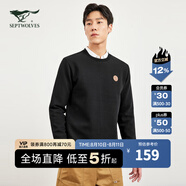 七匹狼【不易變形】長(zhǎng)袖T恤男圓領(lǐng)男裝衣服上衣時(shí)尚體恤衫 001(黑色) 1D1D50601035 XL /175/92A