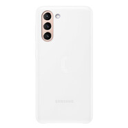 三星（SAMSUNG）原裝三星s21手機(jī)殼原裝s21+5g智能LED后蓋s21ultra全包超薄背光保 S21+背光殼LED白色現(xiàn)貨