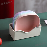帕美頓歐式家用塑料加深吐骨碟垃圾盤(pán)桌面小盤(pán)子骨頭碟方形耐摔零食盤(pán)碟 加深方碟混色5個(gè)裝【帶底座】 14.3cm