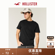 HOLLISTER25夏新款經(jīng)典小海鷗情侶棉質(zhì)基礎T恤男裝女裝KI324-5149 黑色 XL (180/116A)