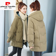 皮爾卡丹（pierre cardin）炸街羽絨棉服女2025冬季新款韓版寬松可愛(ài)棉衣小個(gè)子棉襖時(shí)尚顯瘦 卡其色 S  推薦95-108斤