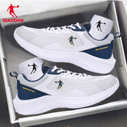 喬丹QIAODAN冬季男鞋運動(dòng)鞋男跑步鞋子網(wǎng)面透氣運動(dòng)跑鞋R 喬丹白/灰銀色-0222W 39