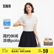 森馬（Semir）POLO衫女涼感抗菌修身襯衫2025夏刺繡休閑通勤套頭衫109325115001