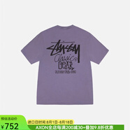 STUSSY短袖T恤大Logo春夏情侶寬松簡約后背字母印花街頭潮牌戶外運(yùn)動 Grape紫色 S (胸圍99cm)