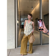 鷺青一原創(chuàng  )【碧山房】掛脖吊帶裙女夏牡丹剪花兩穿法式氣質(zhì)連衣裙 提花上衣 現貨 S 拍照穿