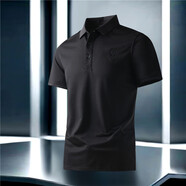 ROYAL PALM POLO SPORTS CLUB男士polo衫男2025夏季高端輕奢翻領(lǐng)短袖t恤青年半袖上衣薄T 黑色 XL 140-150斤