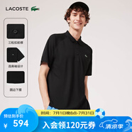 LACOSTE法國鱷魚男裝經(jīng)典運動純色百搭休閑舒適落肩短袖Polo衫|DH3201 031/黑色 M (175) 4