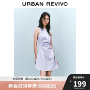 UR2025春季新款女摩登氣質(zhì)褶皺收腰顯瘦無袖連衣裙UYY750030