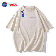 NASA GISS官方潮牌聯(lián)名短袖t恤男簡約純棉上衣寬松大碼體恤 米杏 M 