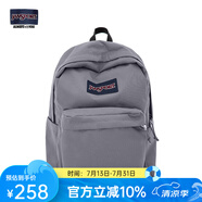 JANSPORT杰斯伯書包輕便雙肩包男女旅行包簡約背包電腦包學生校園 4QUE7H6霧灰-側(cè)袋+隔層