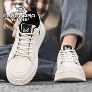 卡丹路意大利男鞋夏季感百搭增高板鞋青少年運動(dòng)厚底休閑潮鞋 米黑 43