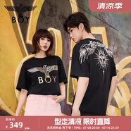 BOY LONDON【暗黑羅盤】夏情侶款短袖權杖印花炸街潮牌T恤N01906 N0103902 S