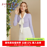 卓雅周末（JORYA weekend）安妮公主系列|23春季新款蝴蝶結(jié)珠飾修身長袖羊毛針織衫EJWCCM16 紫色-預(yù)售7天 S-預(yù)售7天