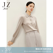 玖姿（JUZUI）商場(chǎng)同款休閑日常寬松襯衫毛衫女冬款JWCD30605 米白 S