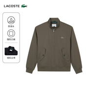 LACOSTE法國(guó)鱷魚男士商務(wù)休閑老錢風(fēng)立領(lǐng)拉鏈夾克哈靈頓夾克外套|BH1172 ZBC/綠棕色 XS 46