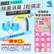 小林制藥（KOBAYASHI）排水管清道夫廚衛(wèi)馬桶下水道堵塞疏通劑廁所除臭桃香12片裝