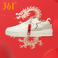 361°女鞋運動(dòng)鞋2025秋季新款鞋子361橡膠防滑戶(hù)外滑板鞋板鞋582336612 羽毛白/雀花紅 37