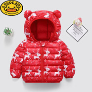 G.DUCKKIDS童裝兒童羽絨服男童女童棉襖韓版短款0一5歲寶寶棉衣修身輕薄外套 紅色 新款 90碼【建議身高75-85CM 體重20斤