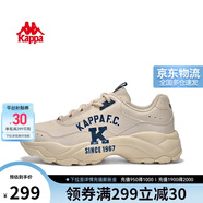 卡帕（Kappa）增高老爹鞋男鞋復古休閑運動(dòng)鞋舒適減震跑步鞋 米黃色 39 