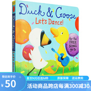 英文原版繪本 Duck and Goose Let's Dance 小黃鴨和小白鵝系列 紙板書 綠山墻