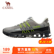 駱駝（CAMEL）全掌氣墊鞋男透氣減震運(yùn)動(dòng)跑步鞋子 A93239L7565 中灰/深灰/黑 39